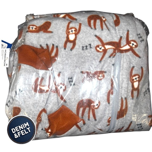 Petit Lem Big Kids' Sloth Hooded Sleeper Romper/Onesie | NEW/NWT!!🦥🦥🦥 - Picture 2 of 6